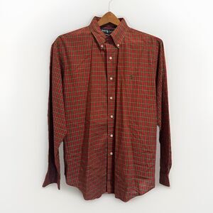 Ralph Lauren Mens Button Down Shirt Long Sleeve Red Green Plaids Size XL Classic